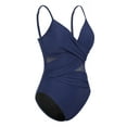 thumbnail image 6 of Hilor Women's Wrap One Piece Swimsuit V Neck Swimwear Surplice Mesh Tummy Control Bathing Suit, 6 of 8