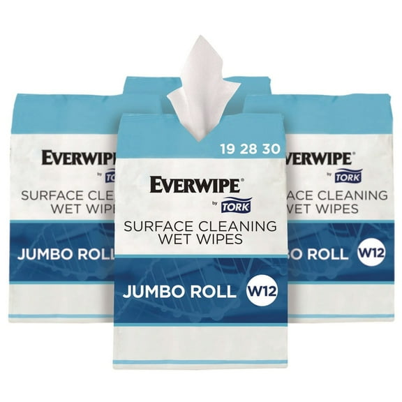 Tork 192830 6 in. x 6 in. 1-Ply Surface Cleaning Wet Wipe - Lemon, White (4 Rolls/Carton)