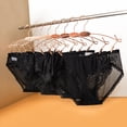 thumbnail image 3 of TrowBridge bragas de tentación de encaje negro para mujer, ropa interior erótica transparente, lencería Sexy amigable con la piel, calzoncillos acogedores, 3 of 4