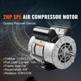 thumbnail image 2 of BENTISM 2HP SPL Air Compressor Electric Motor, 115/230V, 15/7.5Amps, 56 Frame 3450RPM, 5/8" Keyed Shaft, CW/CCW Rotation, 1.88" Shaft Length for Air Compressors Has Obtained CSA Certification, 2 of 9