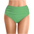 thumbnail image 2 of Women's Summer Solid Color Waist Length Pleated Beach Swim Trunks: Double Layered Triangle Design, Comfortable for Beach, 2 of 6