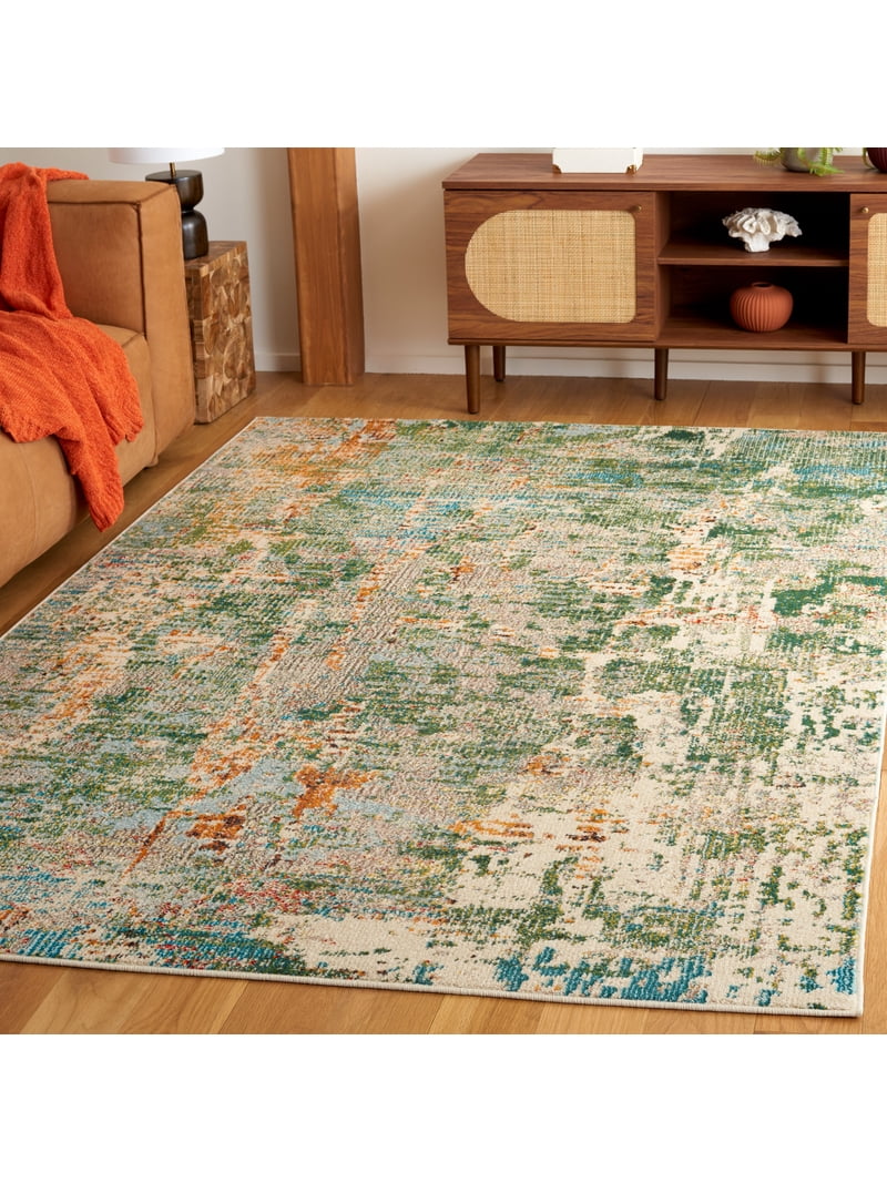 SAFAVIEH Madison Clyde Abstract Area Rug, Green/Gray, 3' x 5