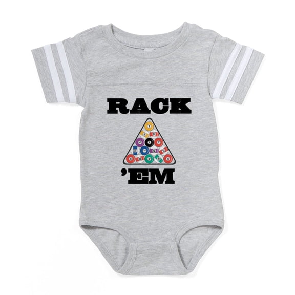 CafePress - Pool Rack Em - Cute Infant Baby Football Bodysuit
