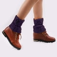 thumbnail image 2 of YWDJ Leg Warmers Women Button Socks Boot Accessories Short Leg Warmers Knit Toppers Navy, 2 of 2