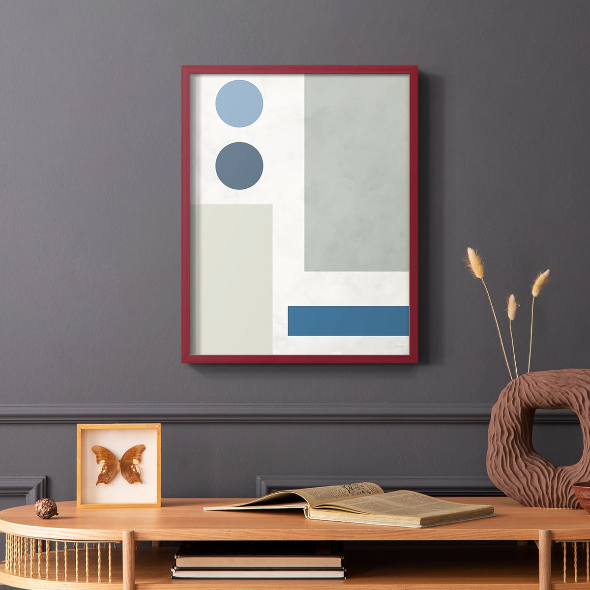 Stars Align I in Red Solid Wood 8 x 10 Framed Print