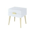 thumbnail image 2 of ACME Denvor End Table in White & Gold, 2 of 2
