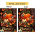 thumbnail image 5 of HEJULIK Fall Thanksgiving Pumpkin Small Garden Flag 12x18 Inch Vertical Double Sided Autumn Watercolor Bird Burlap Yard Outdoor Decor, 5 of 7