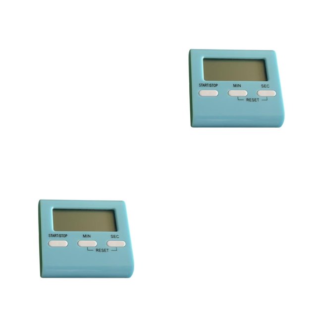 jesticaly Digital Kitchen Timer LCD Cooking Electronic Sleep Oven Boiled Eggs Alarm Clock Table Decor for Sports Game Blue 2Set