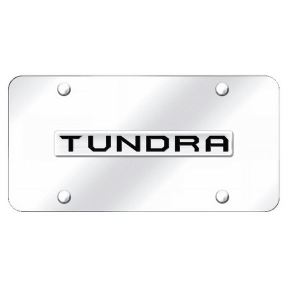 Toyota Tundra Chrome Name Emblem Logo on Chrome License Plate Official Licensed