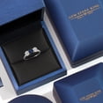 thumbnail image 5 of Gem Stone King 925 Silver and 10K Yellow Gold Blue Sapphire and Lab Grown Diamond Engagement Ring for Women | 1.60 Cttw | Round 5MM | Gemstone September Birthstone | Size 5, 5 of 6