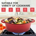 thumbnail image 2 of Enameled Oval Dutch Oven Pot , TAIMASI Cast Iron Dutch Oven with Dual Handles and Lid, Non-stick Enamel Coated Cookware for Bread Baking, Cooking, Frying, Oven Safe, Red, 2 of 6