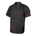 thumbnail image 1 of Chaqueta de manga corta, uniforme de transpirable y ligero para cocinar, servicio de comidas, cocina, hotel, hombres L Soledad Uniforme de chaqueta de chef, 1 of 8