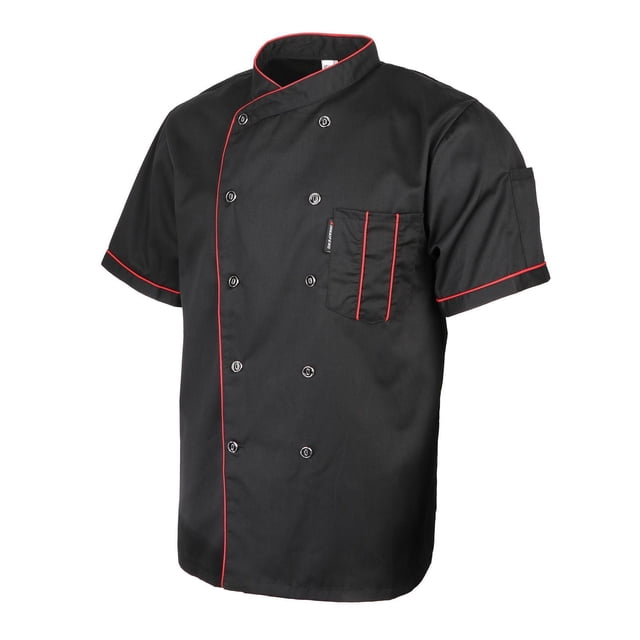 Chaqueta de manga corta, uniforme de transpirable y ligero para cocinar, servicio de comidas, cocina, hotel, hombres L Soledad Uniforme de chaqueta de chef