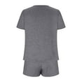 thumbnail image 5 of Meichang 2 Piece Outfits for Women Loose Fit Lounge Sets Short Sleeve V Neck T Shirts and Shorts Loungewear Sleepwear Solid Pajama Sets with Pockets, 5 of 8
