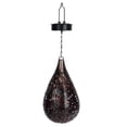 thumbnail image 1 of Lámpara solar colgante de bronce, hierro, metal, diseño hueco, para exteriores, césped, patio, impermeable, lámpara solar colgante, 1 of 14
