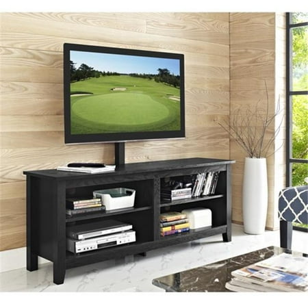 Walker Edison W58CSPBL-MT 58 x 24 inch Wood TV Console With Mount – Black Walker Edison W58CSPBL-MT 58 x 24 inch Wood TV Console With Mount – Black