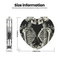 thumbnail image 3 of Uemuo Skeletons Love Flowers Print Compact Portable Pocket Makeup Mirror - Leather Cover, Elegant Travel Cosmetic Mirror for Purse, Pocket, and Handbag-Heart Shape, 3 of 9