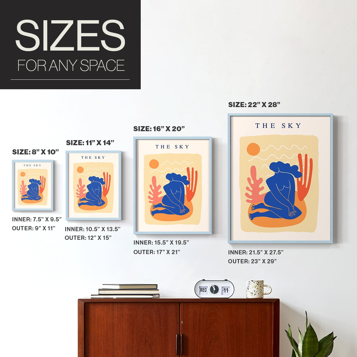 Matisse CCCXVII in Blue Solid Wood 11 x 14 Framed Print