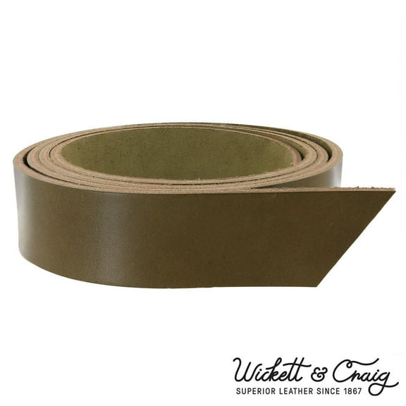 Wickett & Craig English Bridle Leather Strap, Olive, 55" to 60" Long, 8-10oz & 10-12oz