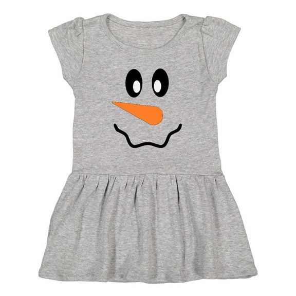 Inktastic Snowman with Carrot Nose and Smile Girls Toddler Dress