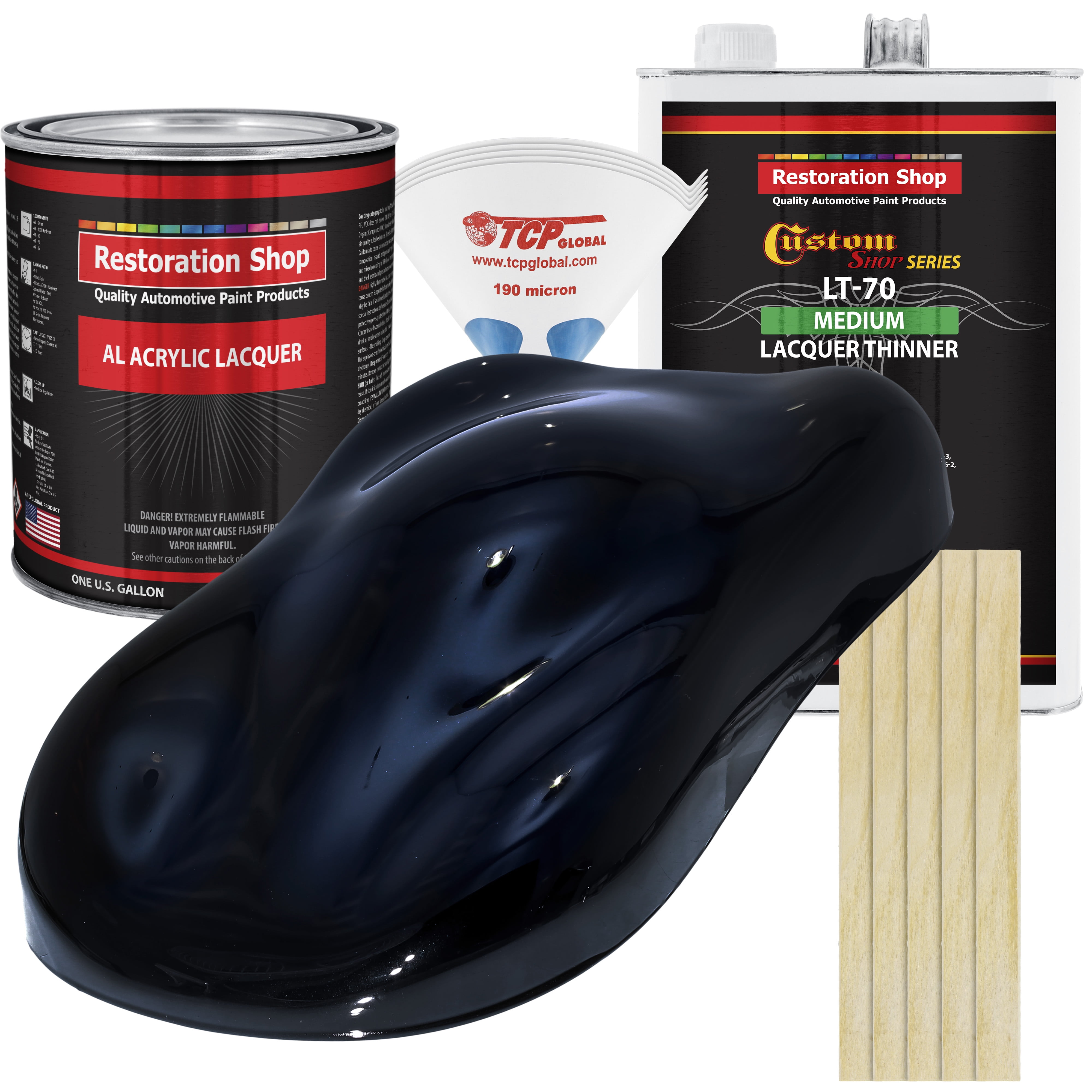 Restoration Shop Dark Midnight Blue Pearl Acrylic Lacquer Auto Paint Complete Gallon Paint