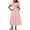 Pink, variant on Viikei Dresses for Women Summer Casual Boho Dress,Women's Solid Short Sleeve V-Neck Pleated Dresses Long Dress Midi Maxi Dresses Elastic Waist Boho Beach Dress Pockets Red S