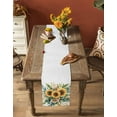 thumbnail image 5 of ERUNPONLY Sunflower Table Runner - 60 Inch Long Vintage Plant Leaf Eucalyptus Garden Floral Cotton and Linen Blended Dress Scarves Farmhouse Table Runner for Kitchen Dining, Coffee Table, 13" x 60", 5 of 8