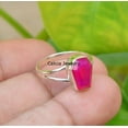 thumbnail image 4 of Solid 925 Sterling Silver Coffin Ring, Natural Ruby Pink Gemstone Ring, Statement Ring, Unique Handcrafted July Birthstone Jewelry For Women/Men, 4 of 5