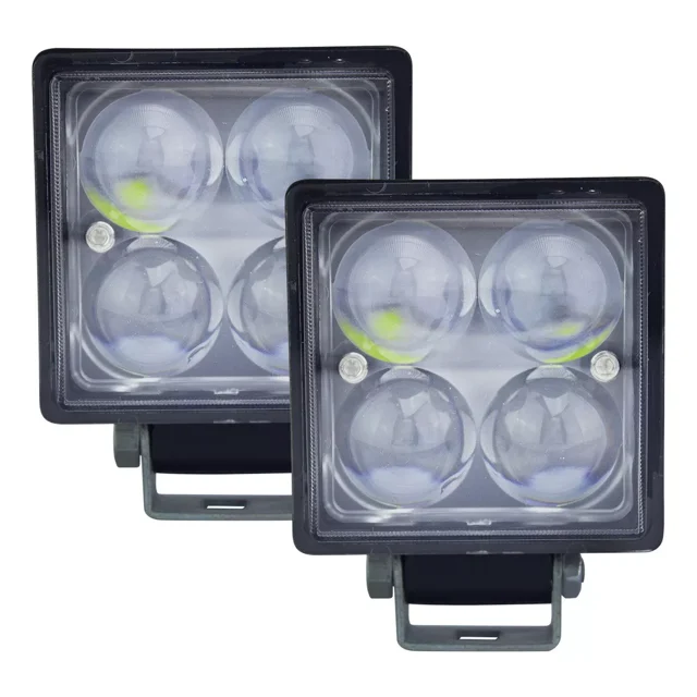 Set De Faros 4 Leds+ Lupa Luz Y Estrobo Blanco 16w Tunelight