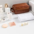 thumbnail image 5 of Men’s Toiletry Bag, Vintage PU Leather Travel Dopp Kit, Water-Resistant & Compact, 5 of 7