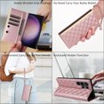 thumbnail image 4 of For Samsung Galaxy S25 Ultra Wallet Phone Case,PU Leather Folio Flip Kickstand,With Wrist Strap&Shoulder Strap,Card Slots,Shockproof Rugged Anti-fall Crossbody Phone Case Cover,Rosegold, 4 of 8
