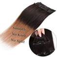 thumbnail image 6 of MY-LADY 8Pcs 18Clips Clip in Hair Extensions Human Hair for Women Double Weft Brazilian Remy Straight Human Hair Clip in Hairpiece 20inch #2T6 Dark Brown to Light Brown, 6 of 8