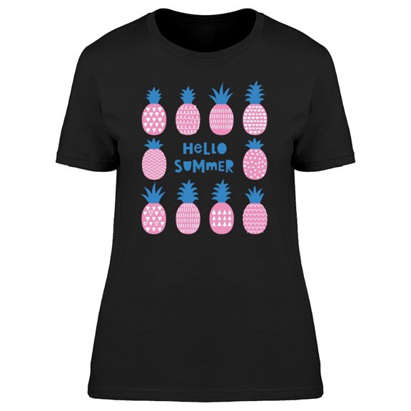Hello Summer Pink Pineapples Tee Women's -Image by Shutterstock
