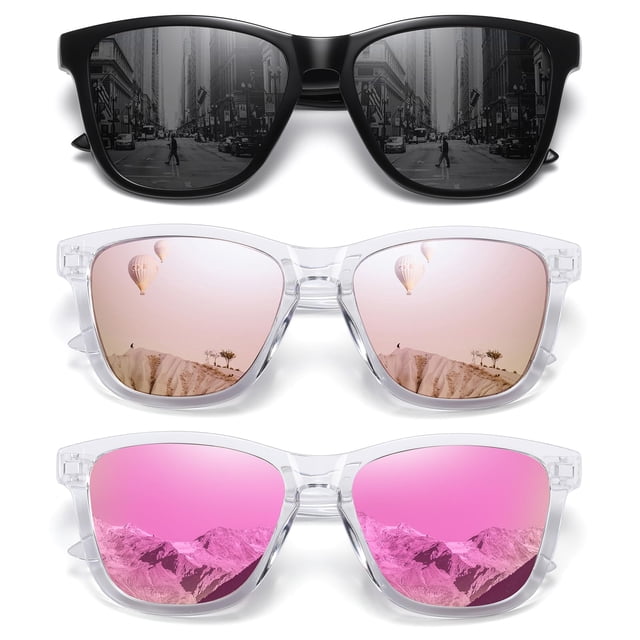 Gafas de sol MEETSUN polarizadas con protección UV400, paquete de 3