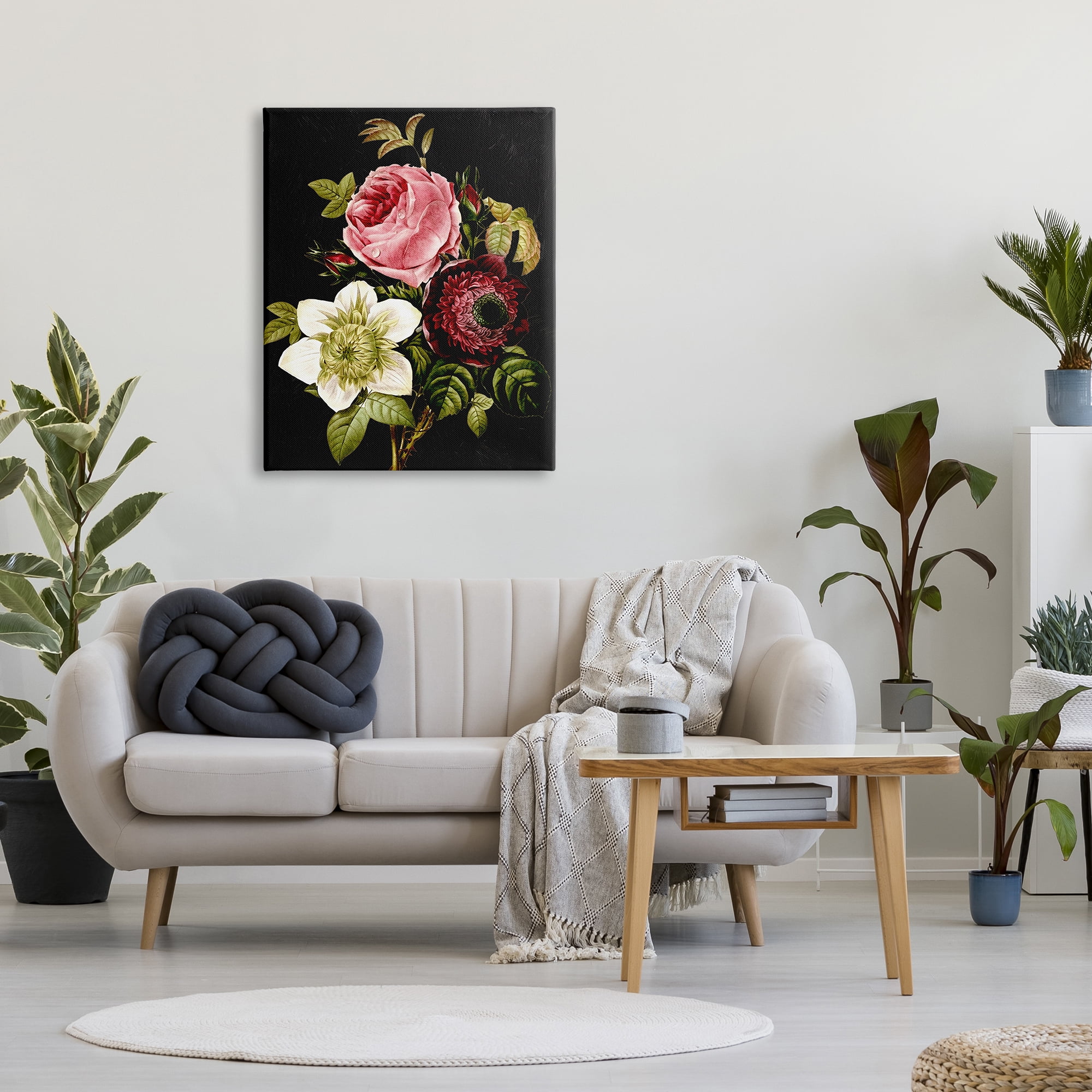 Stupell Industries Pink & Red Florals Botanical & Floral Painting Gallery Wrapped Canvas Print Wall Art, 30 x 40
