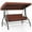 Brown, variant on Costway 3-Seat Patio Swing with Canopy with Removable Cushions & Side Pockets Stand Red