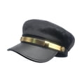 thumbnail image 2 of Gorra de vendedor de periódicos, gorra de cadete, moderna, ajustable, 56-62 cm, gorra de taxista paje para mujeres y hombres Correa dorada, 2 of 6