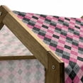 thumbnail image 5 of Abstract Pet House, Argyle Motif with Diamonds and Lozenges Infinite Symmetric Stripes Image, Outdoor & Indoor Portable Dog Kennel with Pillow and Cover, 5 Sizes, Pale Pink Black Grey, by Ambesonne, 5 of 5