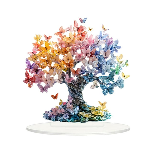 Adorno de mesa de de la de mariposa, letrero acrílico plano 2D, decoración, estantería, mesa decorativa, decoración de escritorio para