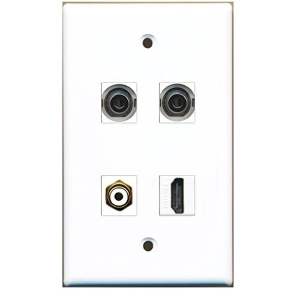 RiteAV - 1 Port HDMI 1 Port RCA White 2 Port 3.5mm Wall Plate