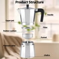 thumbnail image 2 of Cafetera Moka Mongdio Stovetop, 600 ml, 12 tazas, color plateado, 2 of 7