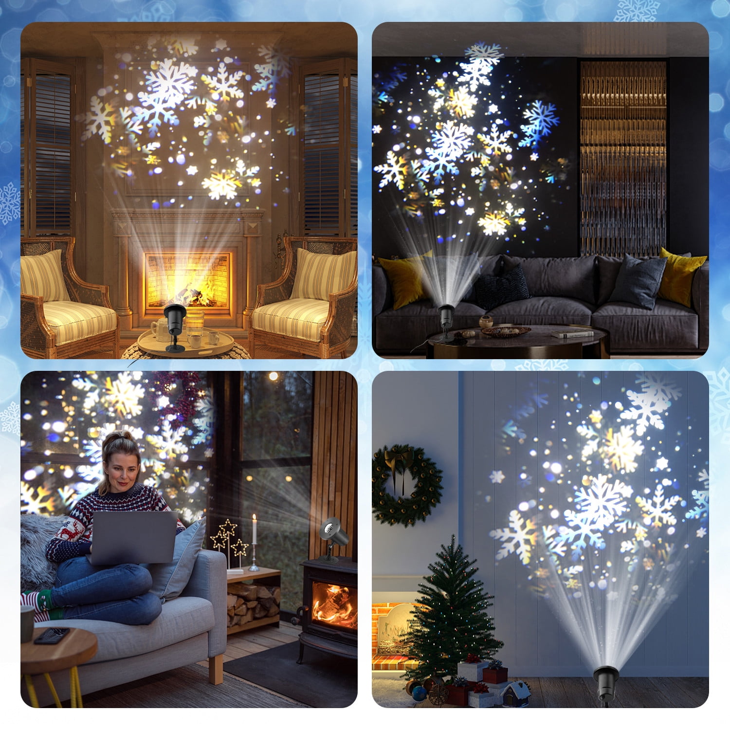 Innens Snowflake Projector Lights Christmas LED Lights Snowflake