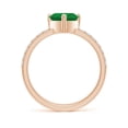 thumbnail image 2 of Angara Natural 1.2 Ct. Emerald with Diamond Heart Ring in 14K Rose Gold for Women (Ring Size: 11.5), 2 of 9