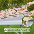 thumbnail image 6 of Halloween Stretch Table Cover 36x36 Inch Square - Elastic Edge Design with Ghosts and Pumpkins Pattern for Festive Table Decor, 6 of 6
