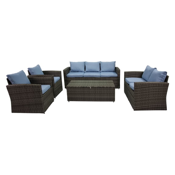 Rio 5 Piece All-Weather Wicker Conversation set with Storage