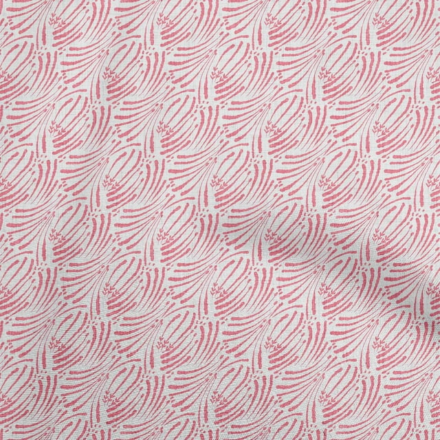 oneOone Tissu Popeline de Coton Rose Abstrait pour Robe Tissu Imprimé au Mètre 56 Pouces de Large