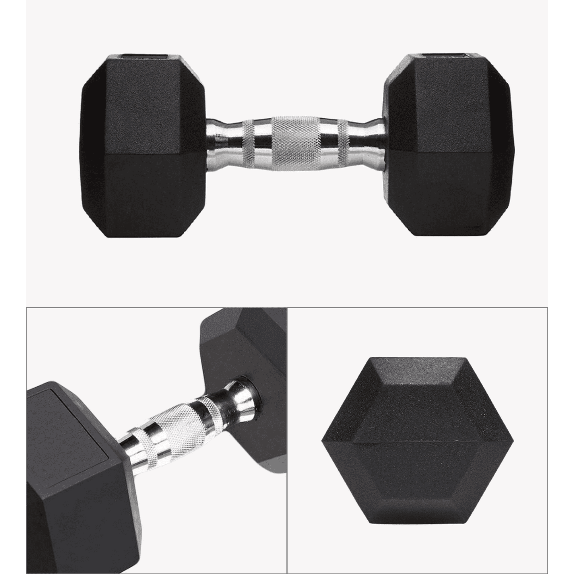 Hajex Rubber Hex Dumbbells