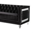 thumbnail image 3 of Loveseat with Velvet Upholstery and Acrylic Legs, Black, 3 of 5