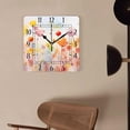 thumbnail image 4 of 16 Inch Wall Clock Battery Operated Square Clock Decorative for Office, Kitchen, Outdoor, Living Room，Grunge Watercolor Poppy Flowers Design, 4 of 4