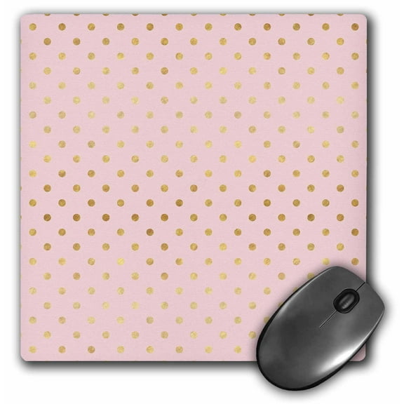 3dRose, Pink Gold Polka Dots Glam, MousePad